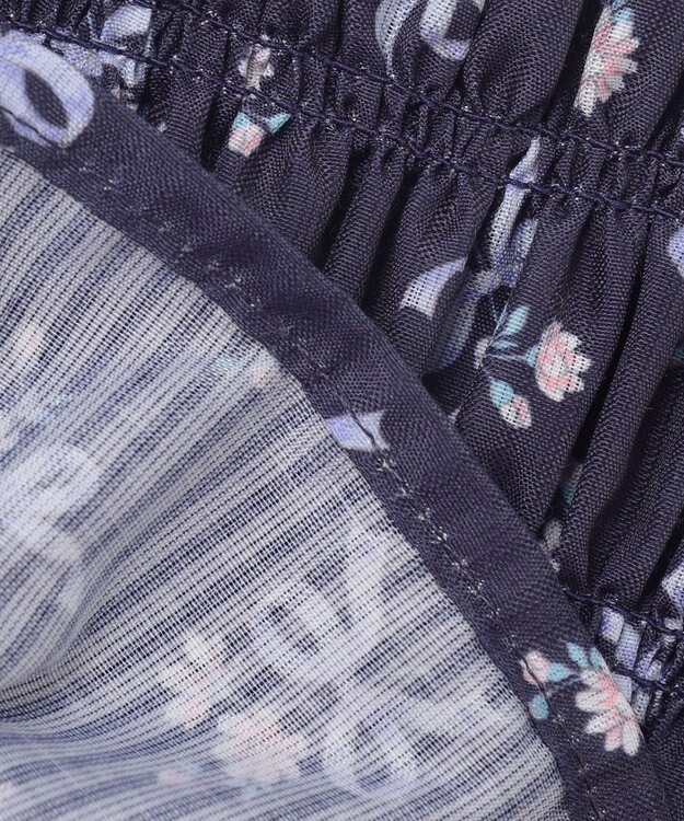 ANY KIDS フラワー×リボン ビスチェ付きTシャツ ネイビー