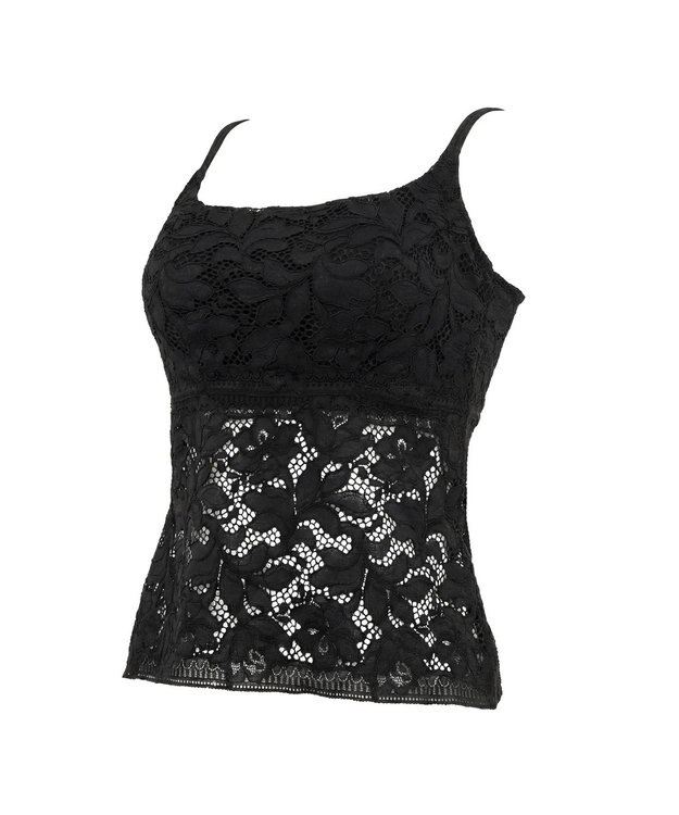 BRADELIS New York 【BRADELIS New York】レーシィブラキャミ26S1 カップ付き ブラトップ 補正下着 ノンワイヤー ブラック