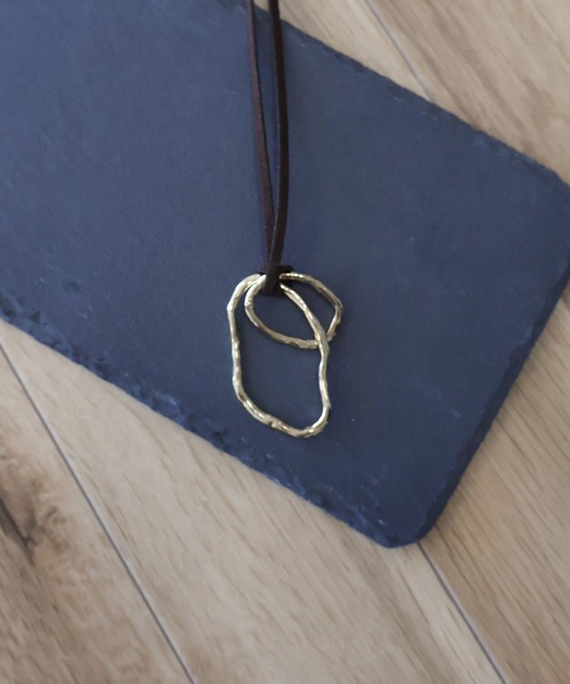 AMERICAN HOLIC メタルフープスライドネックレス Brown