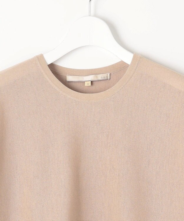 自由区 【WEB限定・洗える・XSサイズあり】ハイツイストコットンアセテートテントライン ニット ベージュ系