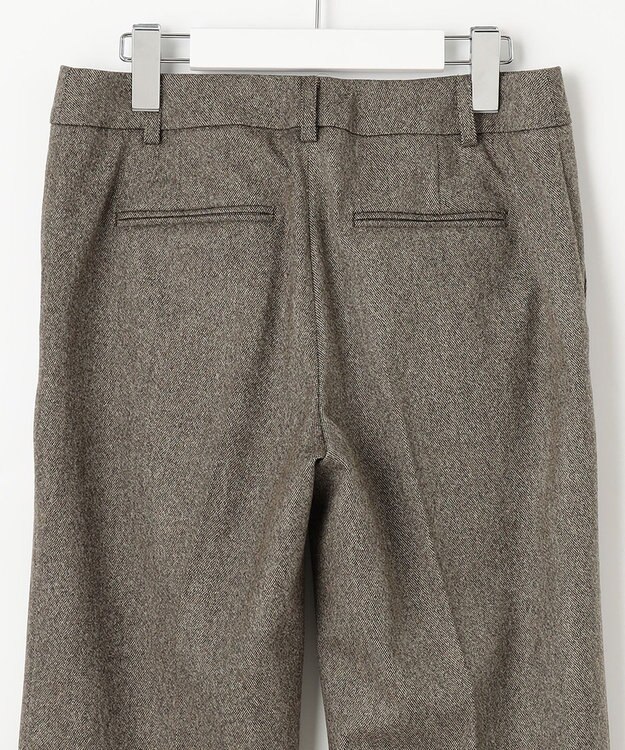 J.PRESS LADIES 【セットアップ対応】ウールストレッチツイード ストレート パンツ ダークブラウン系