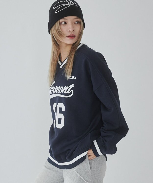 WEGO 【ユニセックス着用ITEM】ナンバリングプルオーバー ネイビー