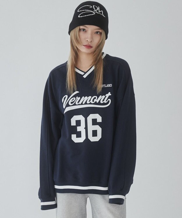 WEGO 【ユニセックス着用ITEM】ナンバリングプルオーバー ネイビー