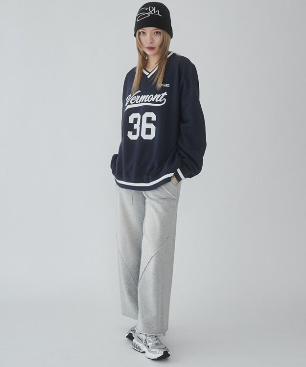 WEGO 【ユニセックス着用ITEM】ナンバリングプルオーバー ネイビー