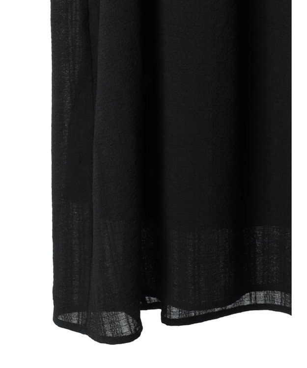 earth music&ecology 膨れジャガードパフ袖ワンピース Black