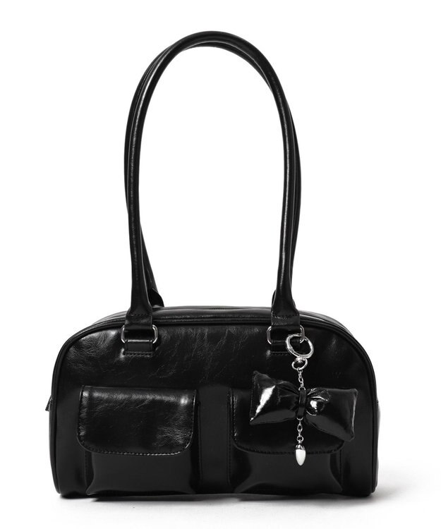 WEGO チャーム付きボストンバッグ ブラック