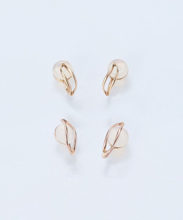 Phoebe 【 K10 】エンフォルドリーフイヤリング　ローズゴールド ローズゴールド