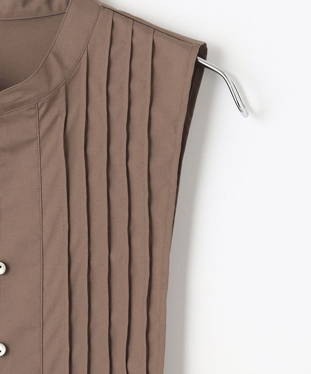 #Newans 【洗える】ピンタックベストコンビワンピース ブラウン系