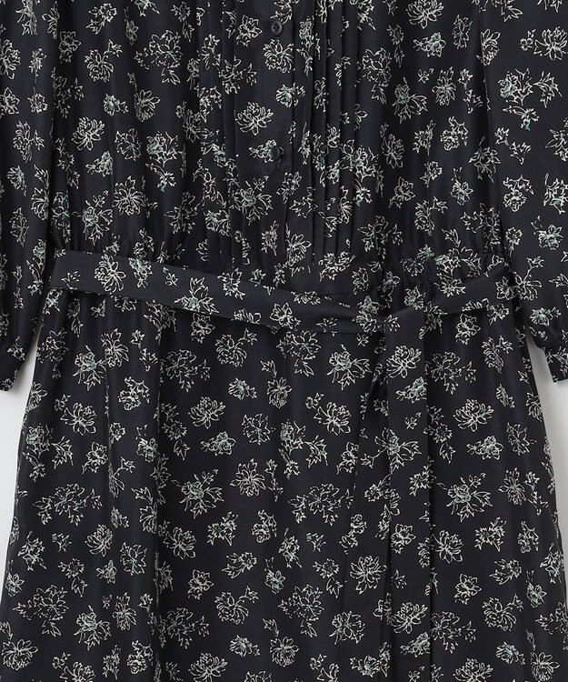 J.PRESS LADIES L 【WEB限定カラーあり・洗える】ラインフラワープリント ワンピース ネイビー系