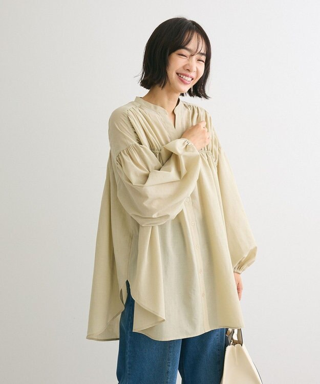 Green Parks シャーリングボリュームチュニック Olive