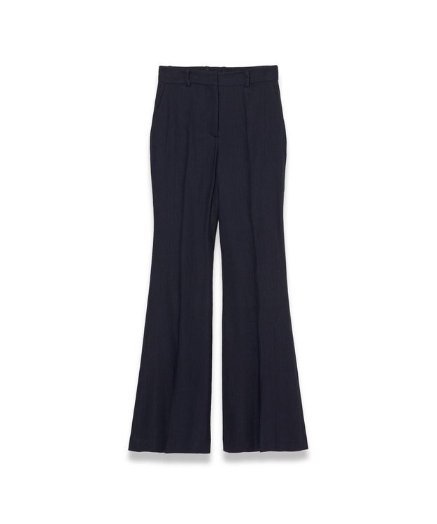 JOSEPH ストレッチリネン　フレアトラウザーズ Navy