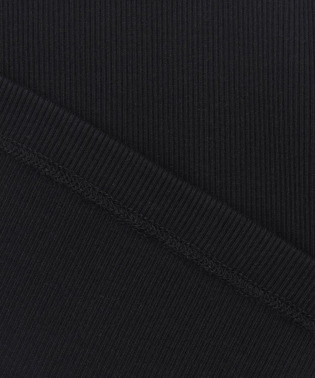 自由区 【洗える】ソフトリブテレコ タンクトップ ブラック