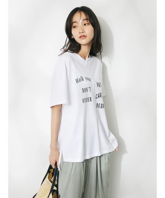 CRAFT STANDARD BOUTIQUE リメイクロゴ半袖Tee Off White