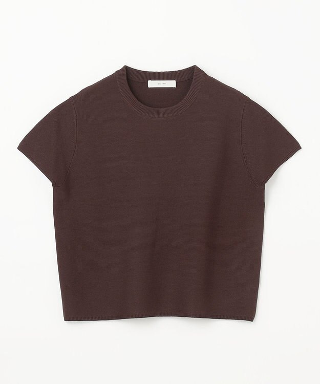 ANY クロップド丈ガーターニット ブラウン