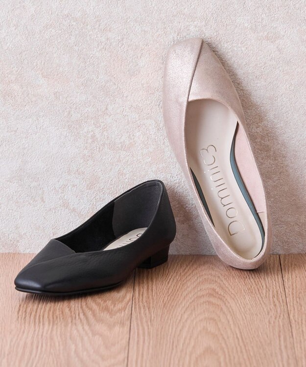 Dominic3 アシメカット パンプス ベージュ箔