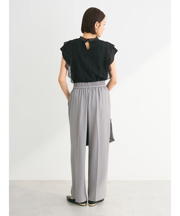 Green Parks ・Ｐｅｔｉｔ　Ｆｌｅｕｒ　フレンチレーシ－ブラウス Black