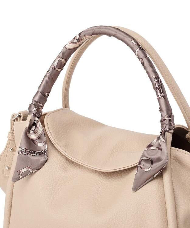 Green Parks ３ＳＥＴスカーフ付コードハンドルバッグｉｎポーチ Beige