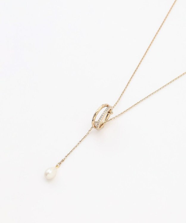 J.PRESS LADIES スカーフリング ラリエット ネックレス ウスゴールド系