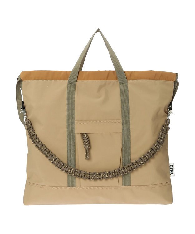 Green Parks ■ＣＯＮＴＲＯＬ　ＦＲＥＡＫ　ナイロン３ＷＡＹスクエアトート Beige