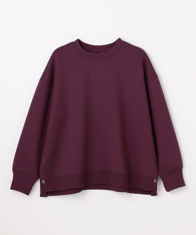 ANY L サイドドットダンボールトレーナー ワイン