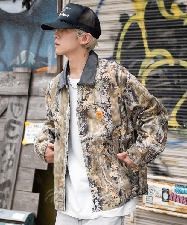 WEGO 【25年秋冬新作/MLサイズ展開】ワーカーズZIPジャケット 柄1