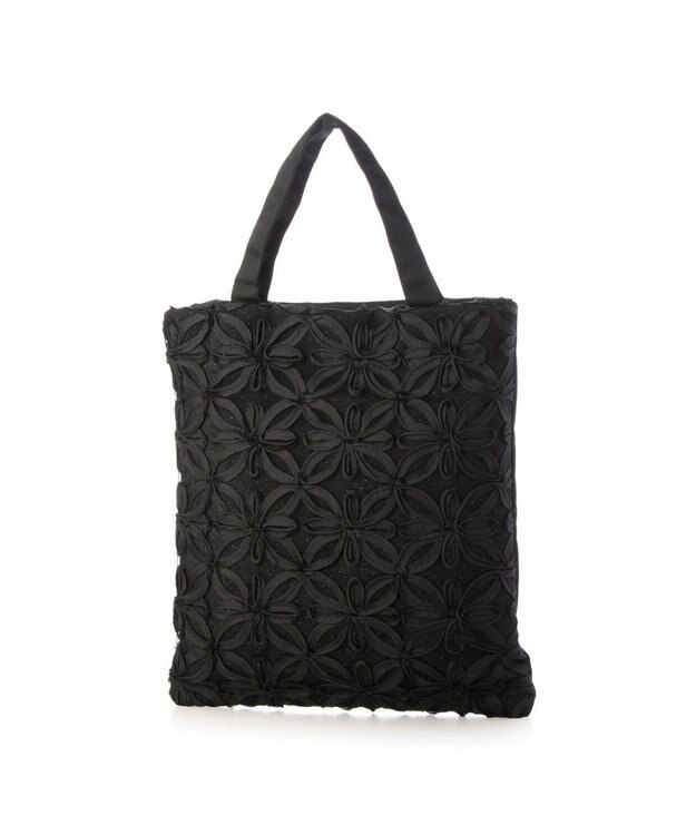 UNBILLION VERYコラボ カシュカシュ cachecache /シフォンモチーフ柄トート ブラック