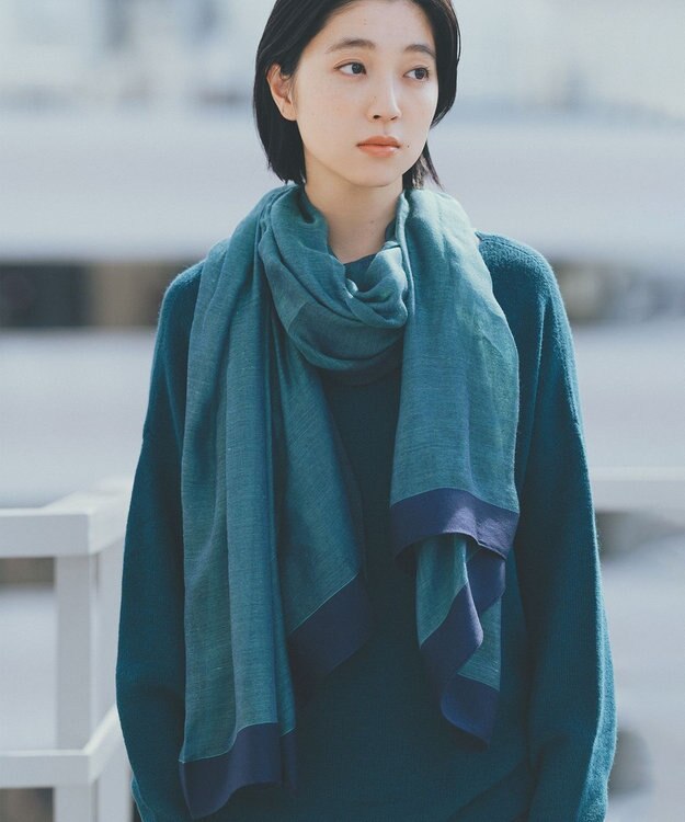 muto frame シルクカシミヤストール frame emeraldgreen