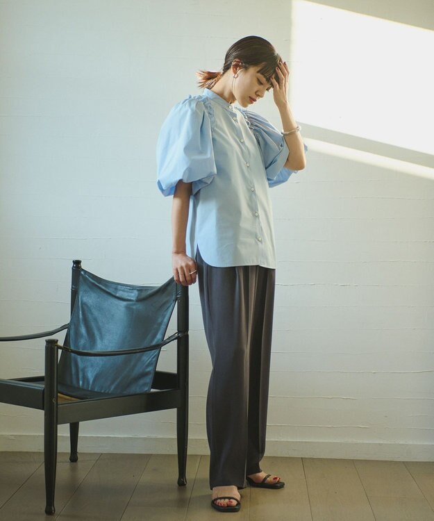 #Newans 2タックセンタープレスパンツ グレー系