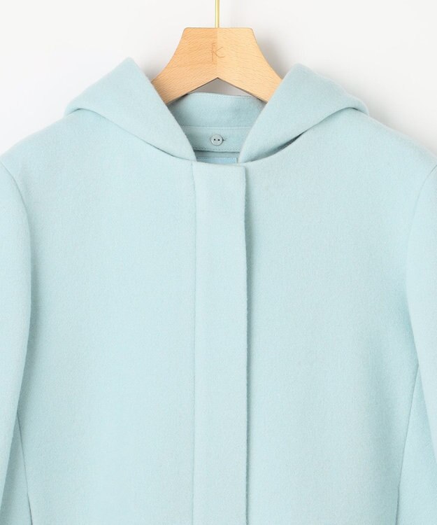 組曲 2WAYショートビーバー フーテッドコート スカイブルー系