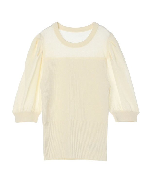 earth music&ecology シアーパワショルニットプルオーバー Ivory