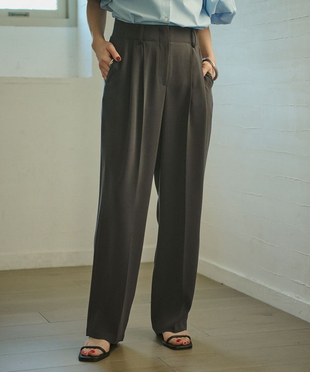 #Newans 2タックセンタープレスパンツ グレー系