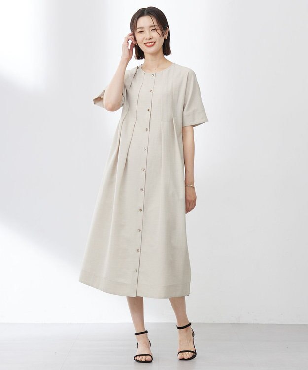 J.PRESS LADIES L 【洗える・接触冷感】ライトタンブラー ワンピース ベージュ系