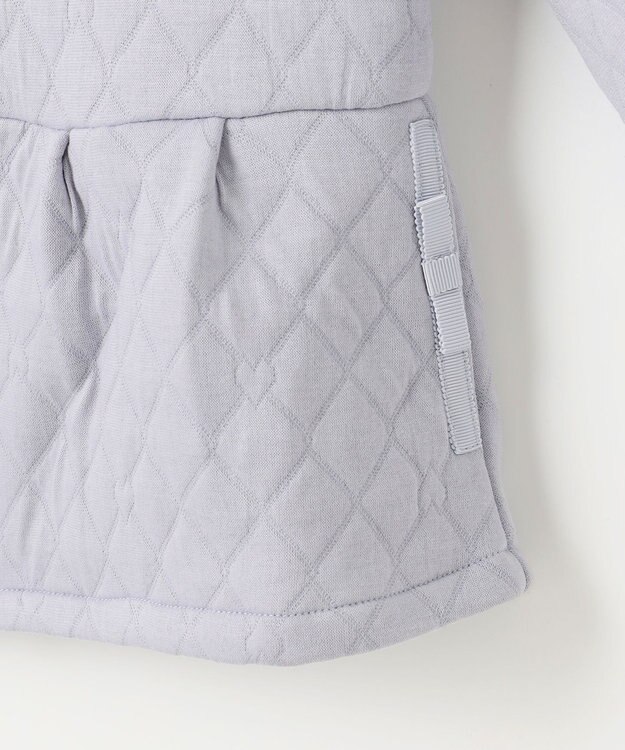 組曲 KIDS 【90-100㎝】ハートキルトジャガード アウター サックスブルー系