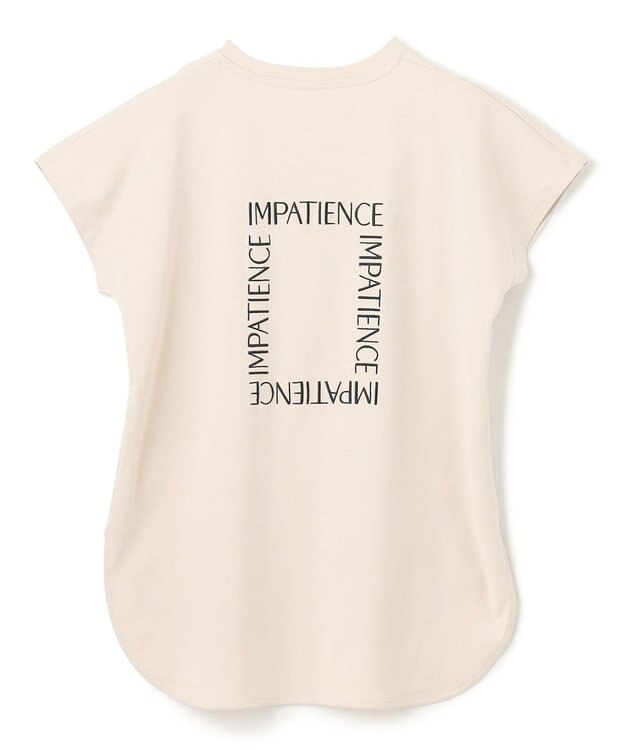 UNFILO BEAUTY FORM ロゴ刺繍フレンチスリーブTシャツ グレージュ[背面ロゴ]