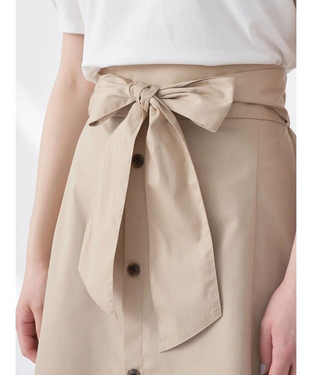 earth music&ecology ウエストリボンヘムスカート Beige