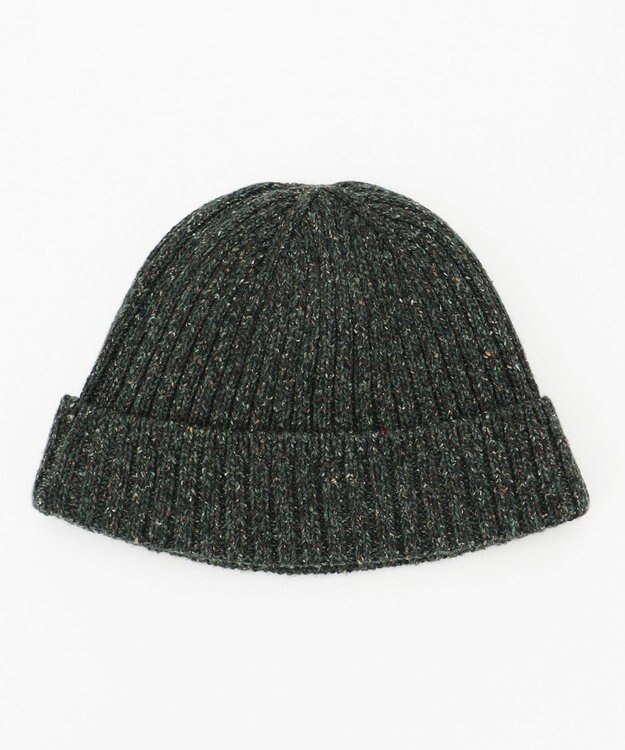 JOSEPH ABBOUD MOUNTAIN 【UNISEX】裏地付き ネップツイードニットキャップ オリーブ系