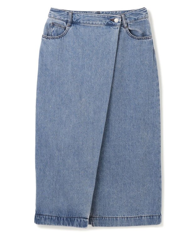 BEIGE， 【洗える・VERY 6月号掲載】FICUS / デニムラップスカート Light Indigo