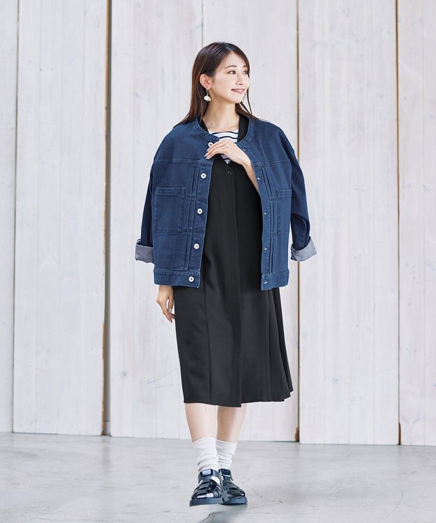 Tiaclasse 【洗える】ジレワンピース ブラック