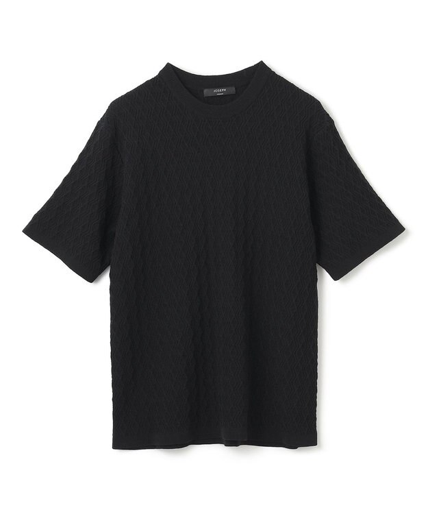 JOSEPH HOMME 【洗える】ドライコットンリンクス　半袖クルーネックニット ブラック系