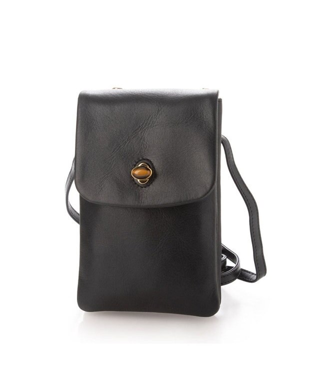 UNBILLION ペルケ perche ジェムストーンヒネリモバイルショルダー ブラック