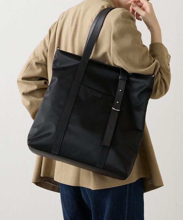 russet アシンメトリーハンドルトートバッグ(SF-237) Black