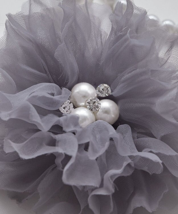 Tiaclasse チュールフラワーコサージュ パープルグレー