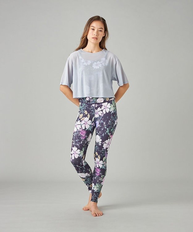 Chacott Chacott BALANCE ローズガーデンプリントレギンス ブラックプリント