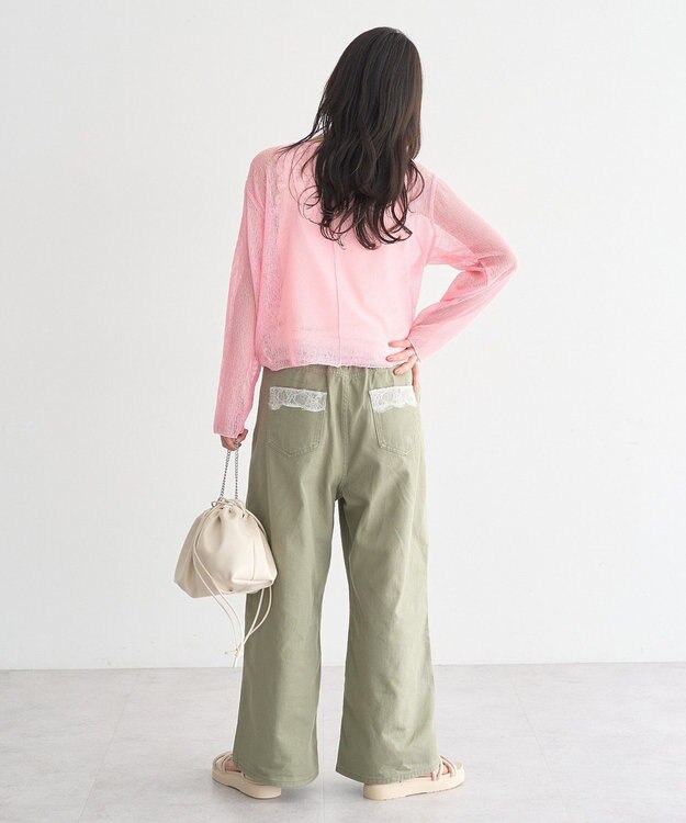 earth music&ecology フロントドロストシアープルオーバー Pink