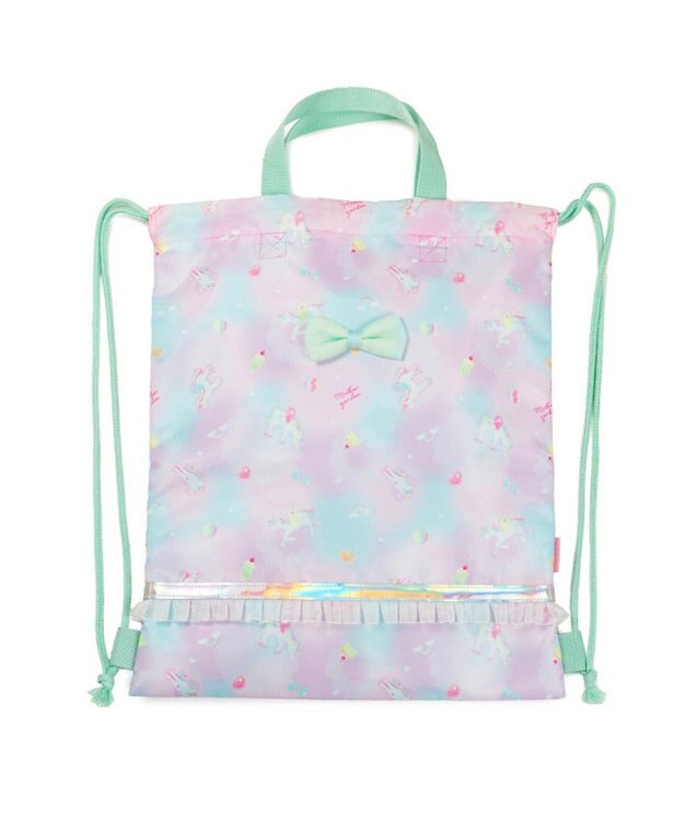 Mother garden マザーガーデン  ユニコーン お着替え巾着リュック 《コットンキャンディ柄》 コットンキャンディ柄