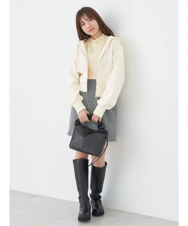 earth music&ecology テレコリブメローハイネックインナー Light Yellow