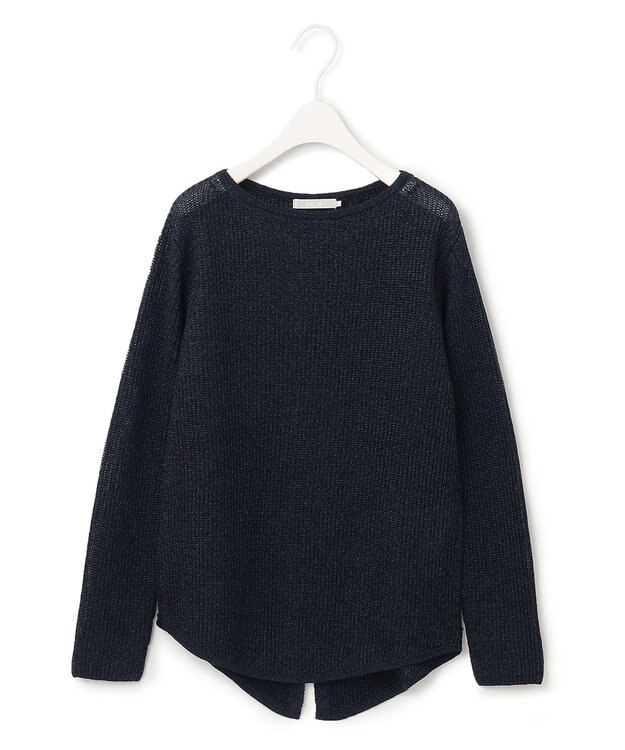 ICB 【WEB限定カラーあり・洗える】ペーパーブレンドシャインニット プルオーバー ネイビー系