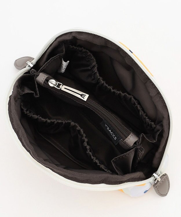 Y'SACCS 総柄プリントハーフムーンポーチ イエロー