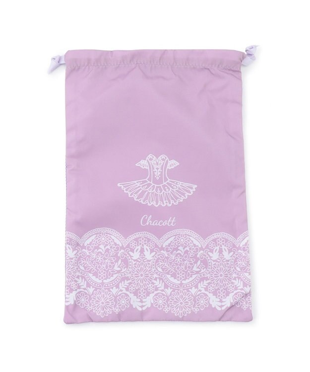 Chacott レース柄メッシュ巾着M ライラック