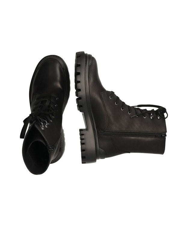 Bridget Birkin 【PARADIS COULEUR】ラウンドトウレースアップショートブーツ ブラック